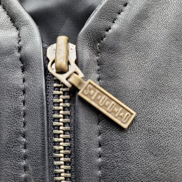 Siena Studio Black Zip Front Leather Vest size M/L - Picture 3 of 10